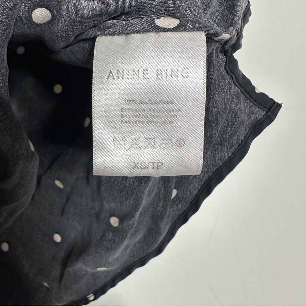 Anine bing silk black polka dot lace trim Monroe camisole - Picture 4 of 6